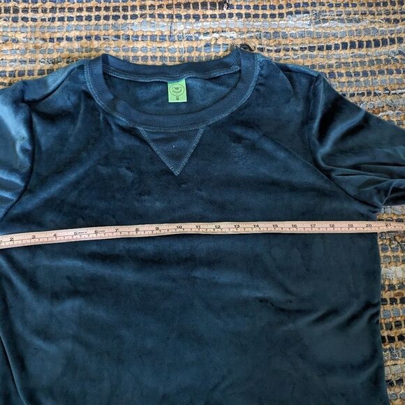 Honeydew Velour Sweatshirt M Deep Greenish Blue Pullover Crewneck Soft Girl - Picture 4 of 5